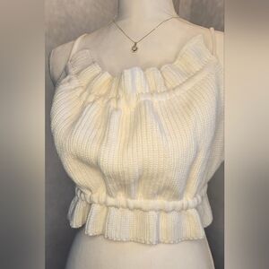 Cream Knit Women's Top